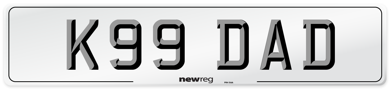 K99 DAD Number Plate from New Reg